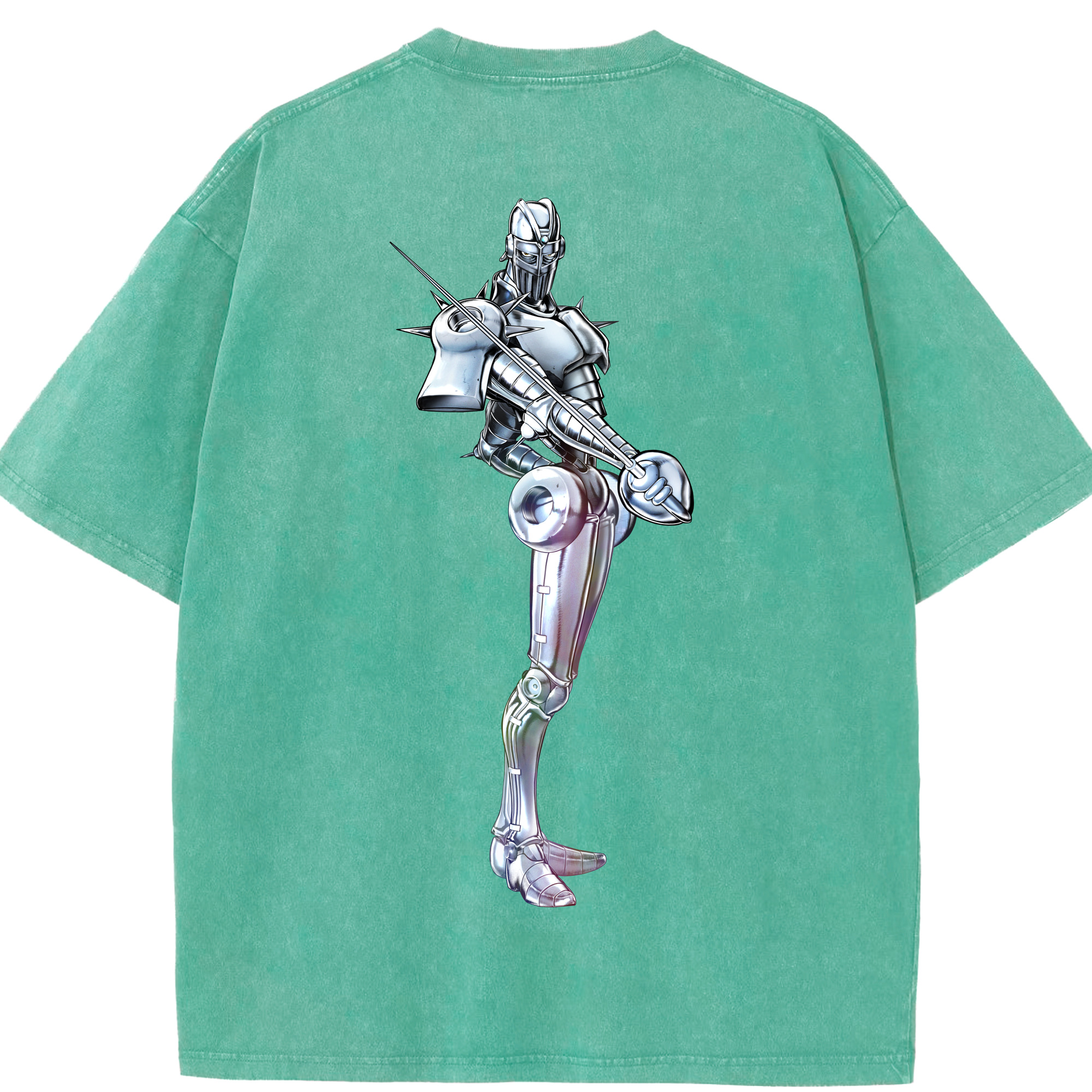 （画像用） ジョジョの奇妙な冒険 ジャン＝ピエール?ポルナレフ JoJo's Bizarre Adventure Jan Pierre Polnareff 綿100% ヴィンテージ風 半袖Tシャツ（背面プリント）
